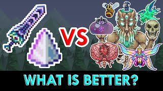 Terraria 14  Zenith vs Last Prism Comparison  2 Strongest Weapons vs ALL Bosses Master Mode [upl. by Nyvlem]