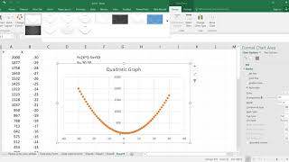 Plotting Quadratic Graph of X and Y with MS excel Basic [upl. by Aerona434]