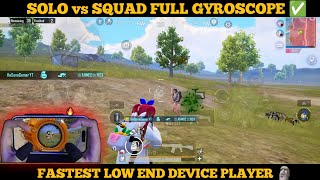 FASTEST ANDROID LOW END DEVICE PLAYER 🤯 1V4 CLUTCHES IN FULL GYROSCOPE ⚡ PUBG ⚡ BGMI MONTAGE 🔥 [upl. by Jenei602]