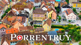 Porrentruy a medieval Swiss town with a spectacular castle 🇨🇭 4K virtual tour [upl. by Moll]