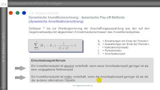 dynamische Amortisationsrechnung  PayoffMethode  Beispiel [upl. by Assirehc]