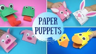 How to Make Paper Puppets  5 Easy Paper Puppets [upl. by Tedder]