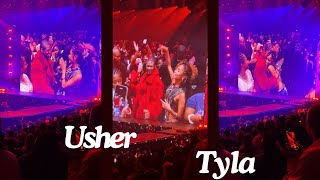 Usher showed major love to Tyla at the last Brooklyn stop of his USHER Past Present Future tour [upl. by Thamora924]