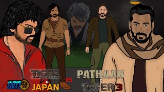 TIGER 3 vs TNR vs Japan epic battle 2D animation  salmanKhan  SharukKhan  Karithi  Ravi Teja [upl. by Oby112]