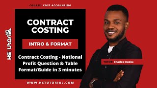 Contract Costing  Notional Profit Question amp Table FormatGuide [upl. by Amoeji]