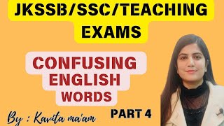 CONFUSING WORDS IN ENGLISH  HOMONYMS VOCABULARY JKP CONSTABLE 2024 JKSSB EXAM BY KAVITA MA’AM [upl. by Atinid]