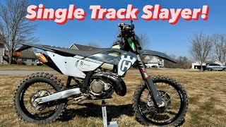 2024 Husqvarna TE 300 Pro on Michigan Single Track [upl. by Laehplar116]