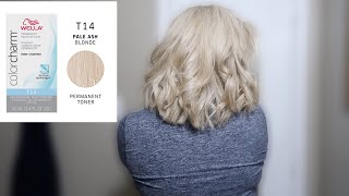 HOW TO TONE BLEACHED HAIR AT HOME  WELLA T14 [upl. by Zetroc]