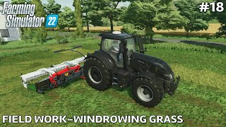 Windrowing hay with VALTRA Q Series and Reiter Respiro R7 rd  Farming Simulator 22  PS5 Gameplay [upl. by Audley]