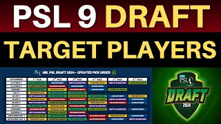 🔴 LIVE PSL 9 Draft Strategies  All Teams Target Picks and Complete Squads  PSL 2024 Draft [upl. by Lose]