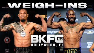 BKFC 57 Palomino vs Trout WeighIns  LIVE [upl. by Aryamo70]