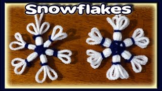 Easy Snowflake Christmas Ornaments  Loom Knitting [upl. by Fayth609]