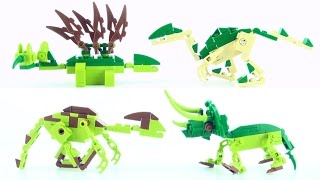 4 Lego compatible Creator Dinosaurs  Stegosaurus Spinosaurus Triceratops  Dino Speed Build [upl. by Enatan453]