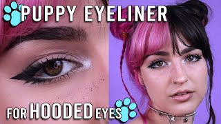 how to do puppy eyeliner on hooded eyes  in depth makeup tutorial [upl. by Nella]