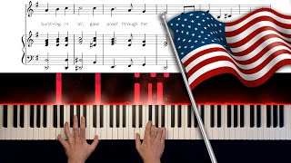 US National Anthem  quotThe StarSpangled Bannerquot  Piano Tutorial amp Sheet Music [upl. by Koressa]