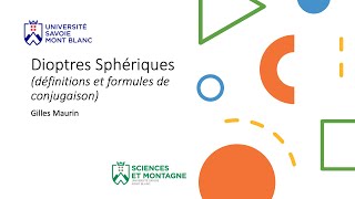 Dioptres sphériques 1  définition et formules de conjugaison Cours [upl. by Ahseel]