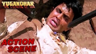 Police Chasing Mithun  Action Scene  Yugandhar  Mithun Chakraborty Sangeeta Bijlani  HD [upl. by Eramal]