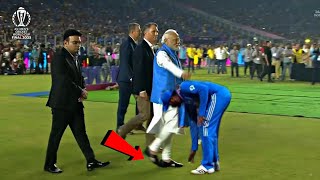 Rohit Sharma touches Narendra Modis feet after India Lost the WORLDCUP FINAL against Australia [upl. by Bab]