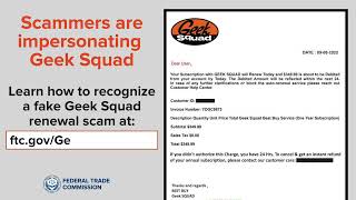 Geek Squad Scam  Federal Trade Commission [upl. by Schlessinger580]