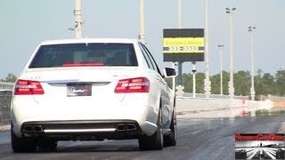 RENNtech Mercedes E63 vs RENNtech CLS63 AMG BiTurbo  Drag Video  1109  129 mph Street Car Drags [upl. by Ollayos]