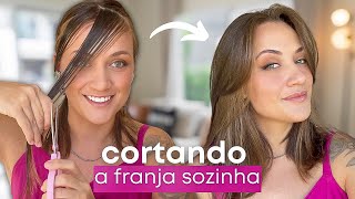 COMO CORTAR FRANJA CURTAIN BANGS SOZINHA  Jeito mais fácil de cortar a franja da moda [upl. by Stanley927]