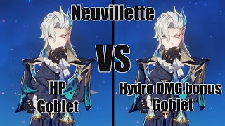 Neuvillette Hydro DMG Bonus Goblet VS HP Goblet  Genshin impact 41 [upl. by Eduino]