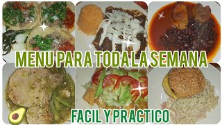 ✨MENU SEMANAL 🥗🍹💡 ESTO PREPARE PARA TODA LA SEMANA 😋🏠 [upl. by Kyrstin]