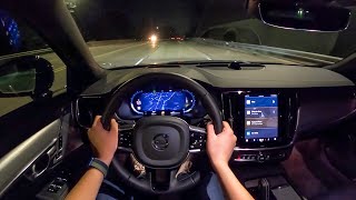 2022 Volvo S90 B6 AWD RDesign  POV Night Drive Binaural Audio [upl. by Duffie592]