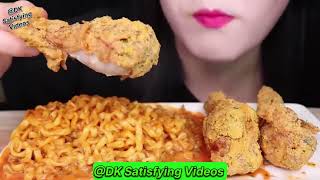 Asmr Mukbang Eating Spicy Noodles and ChickenAsmr Eating Spicy chicken MukbangSatisfying videos [upl. by Ahmed38]