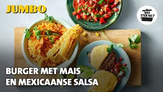 Wat eten we Burger met mais en Mexicaanse salsa [upl. by Scevour50]