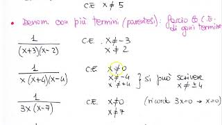 Condizioni di esistenza delle frazioni algebriche [upl. by Lemrej]