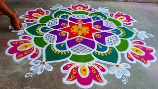 7×4 beautiful rangoli simple design 🙏🙏🙏👍👍❤️🌹🌹 [upl. by Lemaceon735]