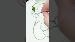 Leaf 🍃 Embroidery Leaf stitch shortvideo [upl. by Mccord]