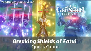 Genshin Impact Tips  Breaking shield of Fatui Skirmisher in easy way  Gameplay Guide  7X24Gamer [upl. by Yelsehc]