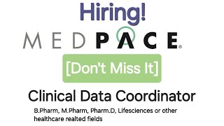 Clinical Data Management  Clinical Data Coordinator  Medpace Hiring  New Job 2024 [upl. by Frierson646]