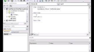 GDG Macros Tutorials Lesson 3 Using VBA and CorelDraw Add a basic form then use it to size shapes [upl. by Archaimbaud757]