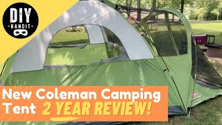 ️🔥 New Coleman Dome Camping Tent w Screenedin Porch Room 46 Person  Family➔ 2 Year Review [upl. by Nauwaj]