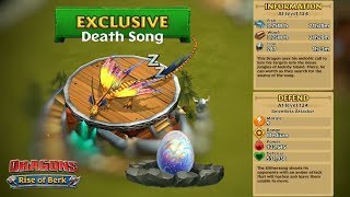 Death Song Exclusive Slithersong Max Level 124  Dragons Rise of Berk [upl. by Ytsihc]