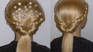 SCHNELLE und Easy Frisur für mittellange Haare SchuleFreizeit Braided Updo HairstylePeinados [upl. by Raval]