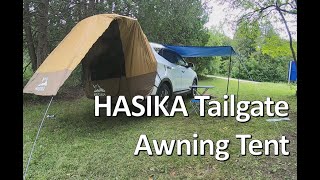 HASIKA Tailgate Shade Awning Tent setup in Hyundai Santa Fe Sports SUV [upl. by Emelen]