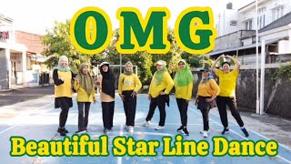 OMG Line Dance  Choreo Sawaludin  INA 2024  Beautiful Star Line Dance [upl. by Jeanette]