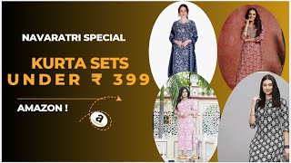 quotStylish Kurta Sets Under ₹799 for Navratri amp Dasara  Amazon Finds 3quot [upl. by Nosnirb]