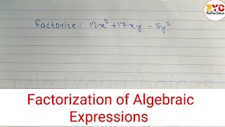 Class 8 Factorize  Factorization of Algebraic Expressions [upl. by Zetneuq]