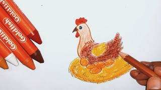 How to draw a Hen step by step  Hen drawing easy  hen hendrawing art [upl. by Barthold]