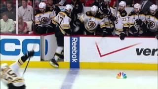 Patrice Bergeron injury in 2nd 62213 Boston Bruins vs Chicago Blackhawks NHL Hockey [upl. by Hentrich]