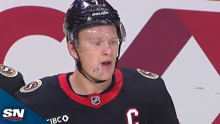 Senators Brady Tkachuk Adam Gaudette Strike 42 Seconds Apart To Bust It Open [upl. by Annoik15]