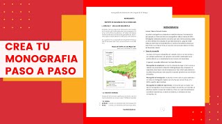 COMO HACER UNA MONOGRAFIA DESDE CERO [upl. by Paulette]