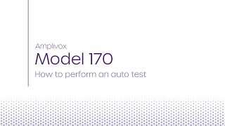 Model 170  How to perform an auto test [upl. by Locke]