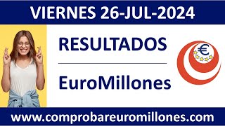 Resultado del sorteo EuroMillones del viernes 26 de julio de 2024 [upl. by Bastien188]