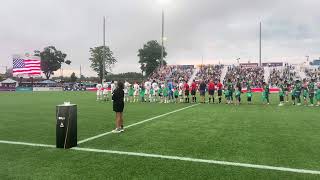 Bella Lundy 10 singing the National Anthem HartfordAthletic on 6212024 [upl. by Jeremie884]